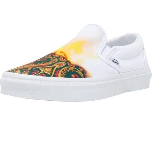 New VANS OFF THE WALL SHOES SLIP ON CANVAS PAISLEY SZ 5 WOMAN SKATER OLD SKOOL - Picture 10 of 11